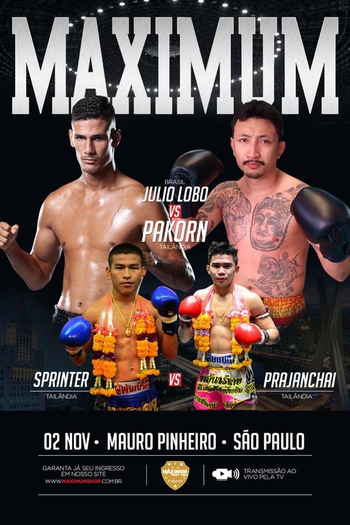 Maximum Muay Thai Fight traz ao Brasil Julio Lobo x Pakorn